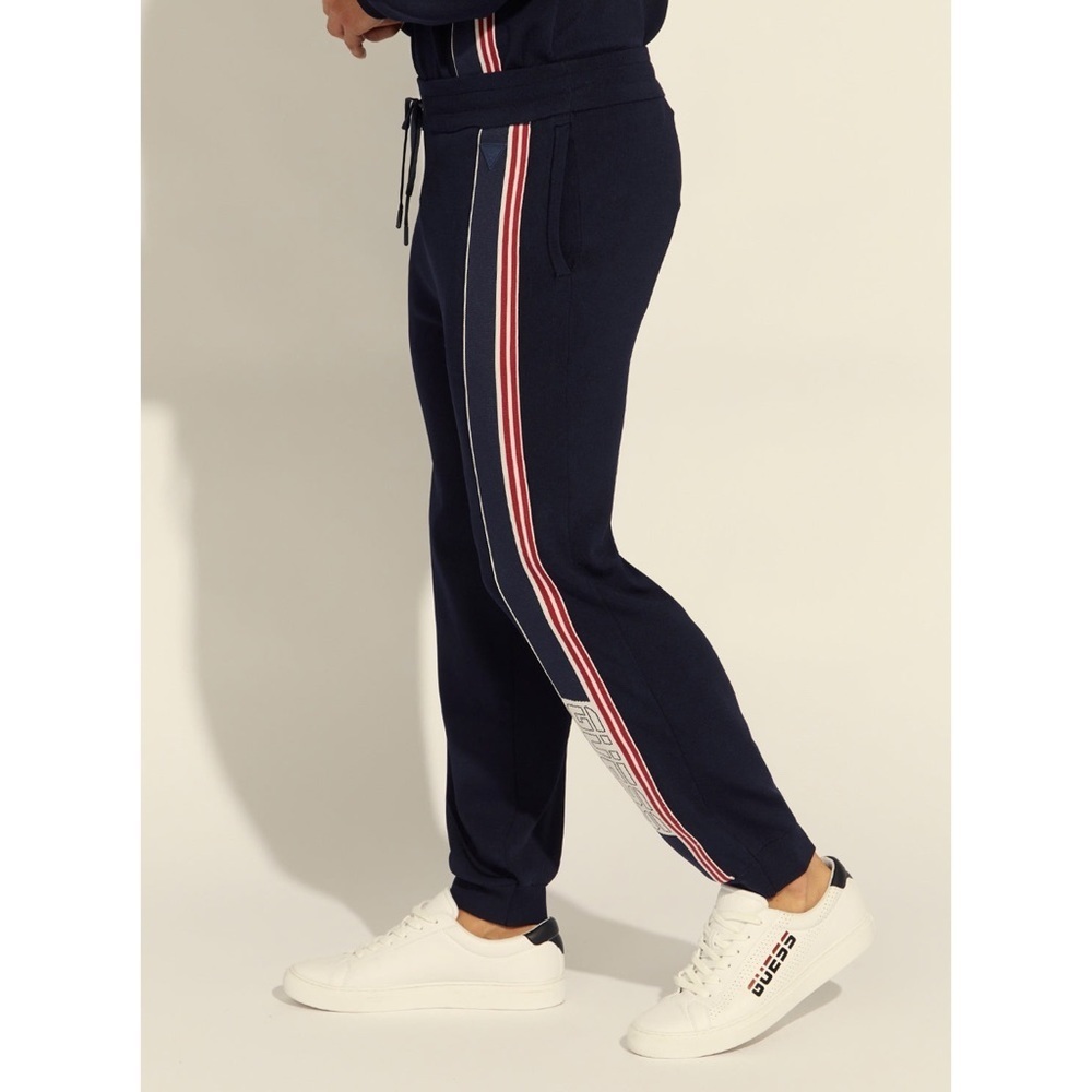 New GUESS Blue Anthony Tech Active Trackpants SZ M